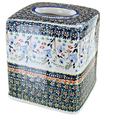 Blue Rose Polish Pottery O003 Manufaktura Tissue Box