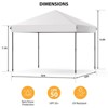 10X10FT Pop Up Canopy - Commercial Instant Shelter, Adjustable Heights, with Wheeled Bag, Portable Gazebo for Patio, Deck, Garden, Beach - 2 of 4