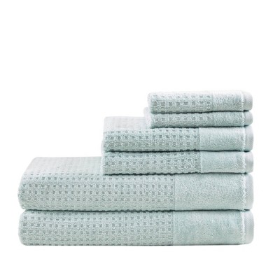 6pc LaRue Turkish Cotton Bath Towel Set Green - Makroteks