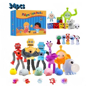 Paaaawaters Suction Cup Robot Toy(34 Pack), Telescopic Suction Cup Robotics Toy, Toddler Fine Motor Skills - 1 of 4