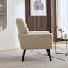 Lyngins Linen Blend Accent Chair, Upholstered Armchair with Curved Back, Modern Sofa Chair, Comfy Reading Chair for Living Room, Home Office - 2 of 4