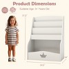 Angel Sar White 3-Tier Kids Bookshelf & Toy Storage Organizer with Hidden Compartments, Montessori Bookcase for Playroom, Nursery, Classroom, White - 3 of 4