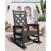 6-Piece HDPE Rocking Chair Set with Square Back and Mesh Backrest, Includes 4 Chairs and 2 Side Tables, Outdoor Patio and Garden Furniture - 4 of 4