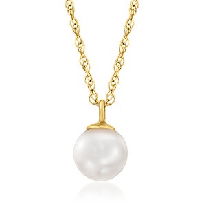 Pure Collection by Ross-Simons 5-5.5mm Cultured Pearl Pendant Necklace in 14kt Yellow Gold Size 16 - 1 of 4