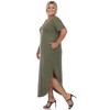 Plus Size Short Sleeve V-neck Maxi Dress - 3 of 4