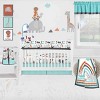 Bacati - Safari Animals Aqua/Orange/Gray Boys Cotton Long Crib Rail Guard Cover - 4 of 4