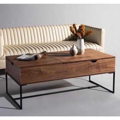 Nolen Lift Top Coffee Table - Walnut/Black - Safavieh