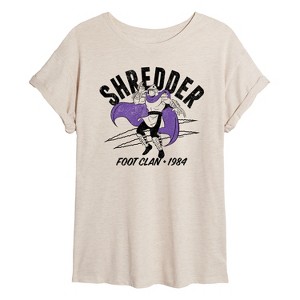 Women's - Teenage Mutant Ninja Turtles - Shredder Foot Clan Oversized Graphic T-Shirt - 1 of 4