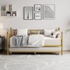 Twin Daybed with Trundle, Metal Trundle Bed, Sofa Bed Frame, Heavy Duty Metal Slats, for Living Room, Bedroom, Guest Room, Space Saving - 3 of 4