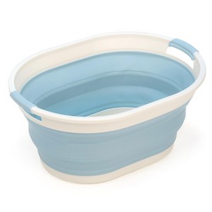 SAMMART 28L (7.4Gallons) Collapsible Plastic Oval Laundry Basket/Tub - 1 of 4