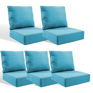Buenhomino 6-inch Outdoor Cushion Set, 24"x24" Replacement Water Resistant Zippered Cushion for Chairs,8 Colors - 1 of 4