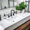 WOWOW 8 in. Widespread Double Handle Bathroom Faucet in Brushed Nickel - 2 of 4