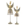 Metal Angels Playing Musical Instruments, 31.5" Tall, Distressed Gray with Gold Accents, Set of 2 by Kalalou - 3 of 3
