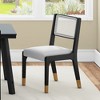 Dexmalle Set of 2 Modern Dining Chairs with Solid Wood Legs and Rattan Back - 2 of 4