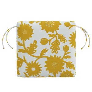 Skyline Furniture 18"x18" Outdoor Chair Cushion Gardenia Gold: Water-Resistant, Zipper Closure, Polyester - 1 of 4