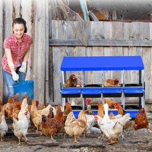 Metal Nesting Boxes for Chickens, Galvanized Steel Chicken Nesting Box with Lid Cover and Plastic Handle for Coop, Farm, or Backyard - 1 of 4