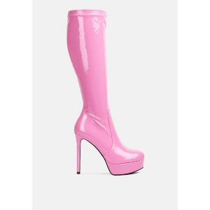 Shawtie High Heel Stretch Patent Calf Boots Women - 1 of 4