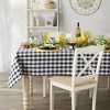 Design Imports  Cotton Classic Check Tablecloth, Black, 52X52" - 2 of 4