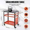 Portable Rolling Welding Table 36''x 24"Welding Table Top,Steel Welding Workbench with Pegboard,5/8-inch Holes,1200LB - 2 of 4