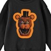 Five Nights At Freddy's Freddy Face With Orange Border Crew Neck Long Sleeve Youth Black Sweatshirt - 2 of 2