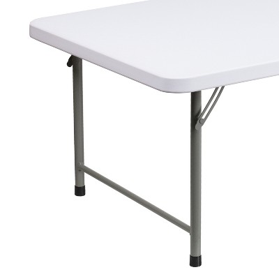 Gray Metal Frame White Plastic Kids Folding Table