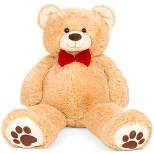 Best Choice Products 38in Giant Soft Plush Teddy Bear Stuffed Animal Toy w/ Bow Tie, Footprints