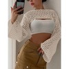 Clearlove Sweaters for Women Bell Long Sleeve Crewneck Pullover Crop top Knit Sweater Top - 2 of 4
