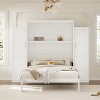 TiramisuBest Upholstered Platform Bed with Wingback Headboard, One Twin Trundle and 2 Drawers, Linen Fabric, Queen, Pink - 4 of 4