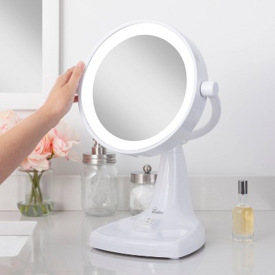 White Dual Magnification Lighted Vanity Mirror
