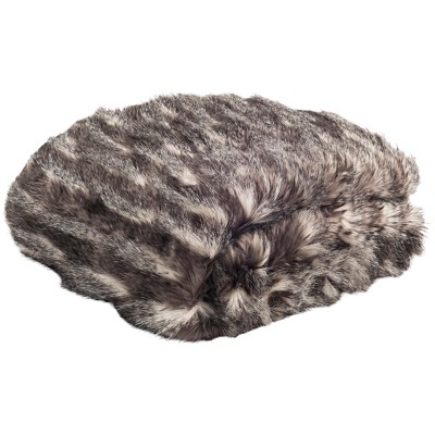 Faux Pheasant Throw Blanket - Black/Grey - 50" x 60" - Safavieh