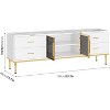 Acekool 65 Inch TV Stand with LED Lights, Modern Console Table with 4 Drawers, Shelves & Glass Doors for 55-75 Inch TVs - 4 of 4