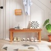 Costway 1/2 PCS 2-Person Outdoor Backless Bench w/ Slatted Seat Rustic Wooden Entryway Bench - 4 of 4