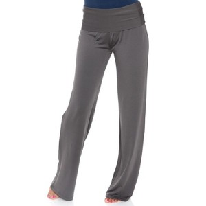 Women's Solid Printed Palazzo Pants - White Mark - 1 of 3