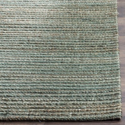 Sage and Natural Handwoven Cotton Square Area Rug