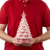 Casafield Hand Painted Ceramic Christmas Tree, 12-Inch Pre-Lit Tree with 100 Multi Color Lights and 2 Star Toppers - 3 of 4