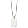 Chisel Stainless Steel Brushed and Polished 2mm Reversible Dog Tag on a 24" Ball Chain Necklace - 3 of 4