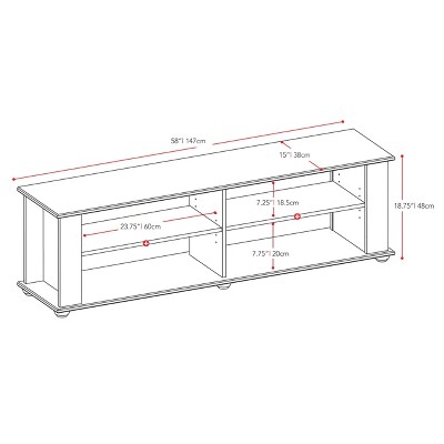 Ravenwood Black 62" Media Console with Adjustable Shelves