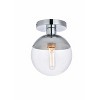 Elegant Lighting Eclipse 1 Light Chrome Flush Mount With Clear Glass - 3 of 4