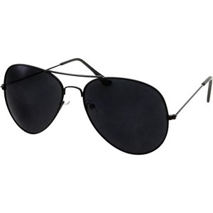 Super Dark Lens Limo Tint Pilot Sunglasses - Men and Women Privacy Sunglasses (Black) - 1 of 4