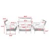 Patio 4 Piece Sectional Low Dining Conversation Sofa Set, Wicker Outdoor Sofa Set With Cushion, Patio Conversation Sets-Cuddlewood - 4 of 4