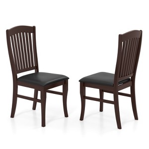 Tangkula Modern Dining Chairs Set of 2 Armless Kitchen Chairs w/Upholstered Seat - 1 of 4