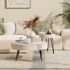 JIONJOY Farmhouse Nesting Coffee Table Set - 2-Piece Round Tables with Stump Pattern - 2 of 4