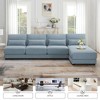 Sectional Sofa Couches with Convertible Chaise, 5 Seat L-shaped Couch for Living Room Apartment Office, Blue - image 3 of 4