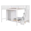 TIRAMISUBEST Full Size Loft Bed with Wardrobe,Low Storage Table and Storage Staircase, Solid Wood Loft Bedframe with Open Storage and Hanging Rod - 4 of 4