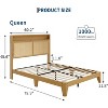 Acekool Rattan Bed Frame with Storage Headboard, Charging Station, RGB Lighting, Wooden Slats - 2 of 4