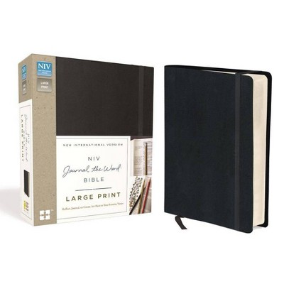 NIV, Journal the Word Bible, Large Print, Hardcover, Black - by  Zondervan