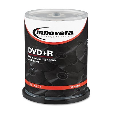Innovera DVD+R Discs 4.7GB 16x Spindle Silver 100/Pack 46891