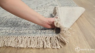 Sandiacre 2'3" x 4' Hand-Knotted Blue Wool and Cotton Rug