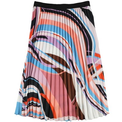 bar III Womens Abstract Pleated Skirt