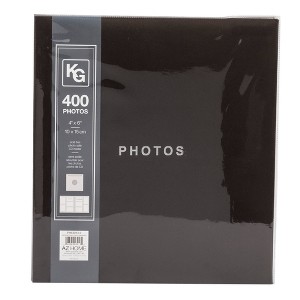 Kiera Grace 400 Pocket Photo Album Black: Plastic Material, 4x6 Inch Storage, Book Binding, All Occasion Scrapbook - 1 of 4